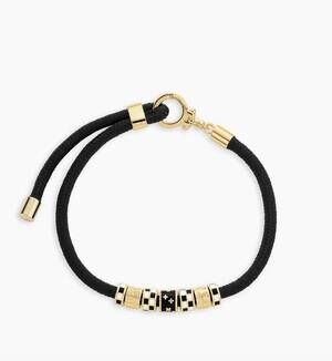 NEW GORJANA women's lose yourself paracord bracelet in black/ gold